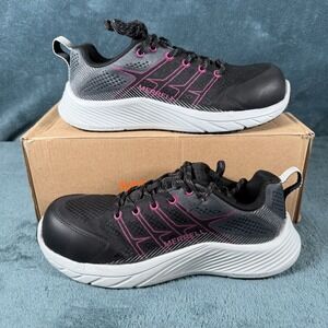 Merrell Moab Flight CF Black Slip Resistant Carbon Fiber Toe Work Shoes Size‎ 6